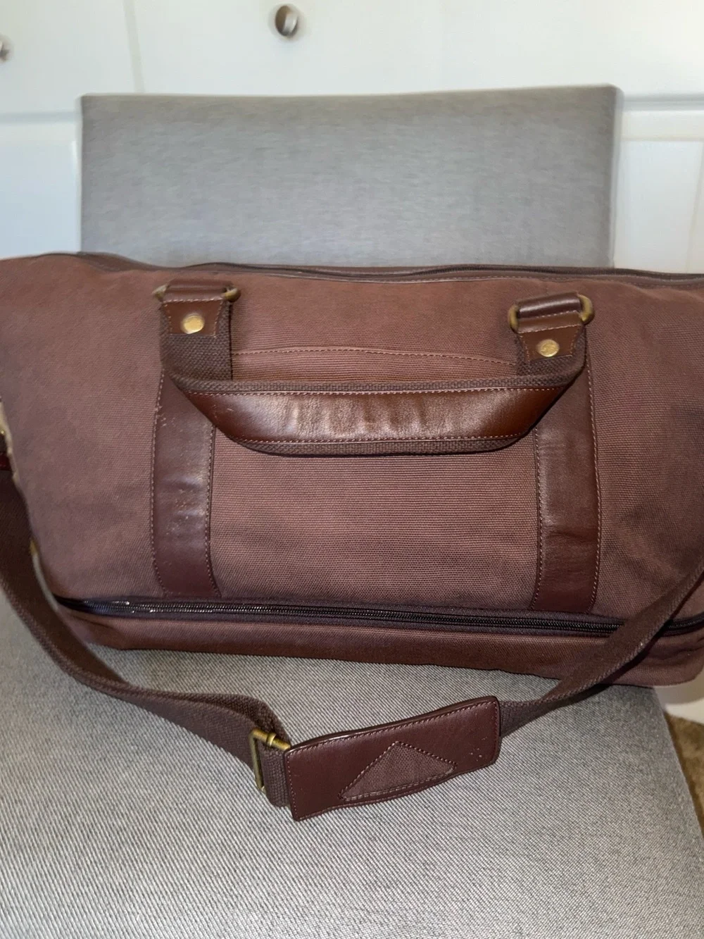 Banana Republic Canvas Weekender Duffel Bag - Brown